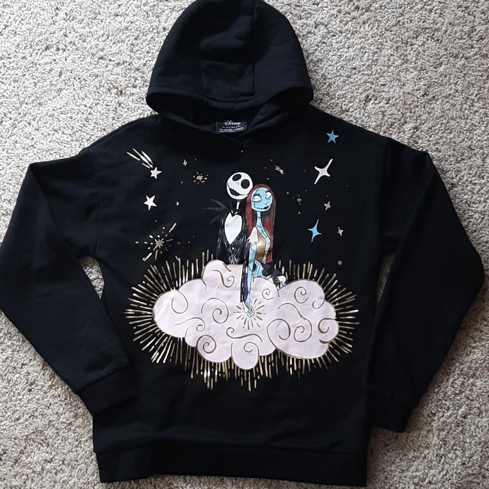 Disney Primark Nightmare Before Christmas Jack Sally Hoodie Black‎ Kids 12-13Y
